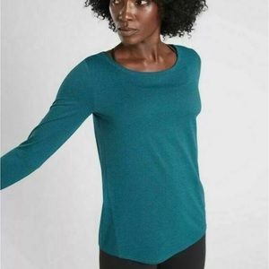 Athleta Jacquard Flexlight Train Top, Coastal Teal XS